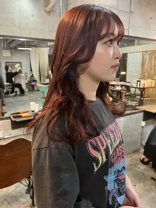 ロング ハイトーン/顔まわり レイヤー/YUKAのヘアスタイル