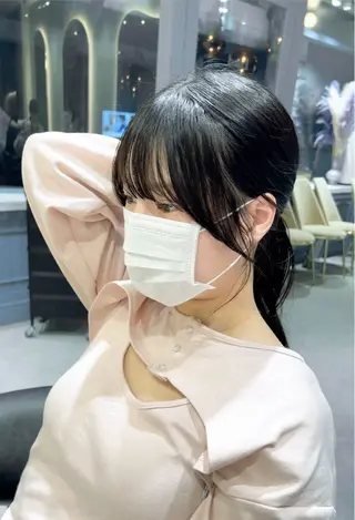 セミロング 韓国レイヤー/顔周り /縮毛矯正/羽田航のヘアスタイル