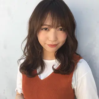 ミディアム カラー パーマ 銀座🤍ボブ/ ミディアム/佐野夢美のヘアスタイル