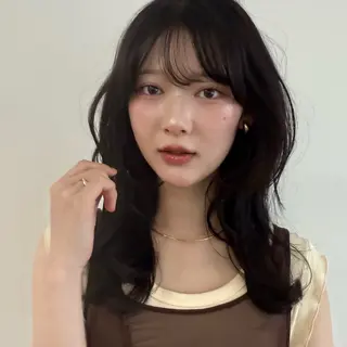 セミロング カラー 💫ケアブリーチ✨️ 久留米髪質改善🫧のヘアスタイル