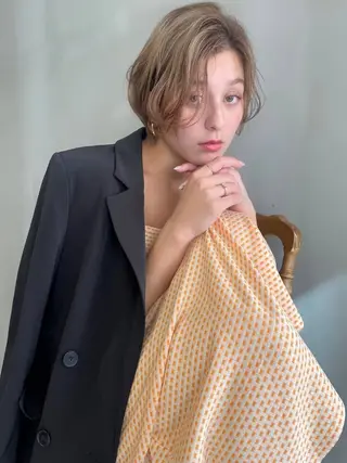 ショート カラー ショート/ボブ専門 宮脇美奈/南船場のヘアスタイル