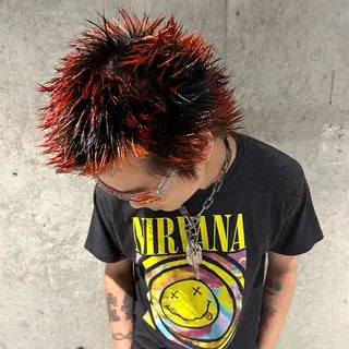カラー メンズ garage.所属・スパイキーショート 平出天翔のヘアスタイル