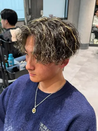 ショート カラー パーマ メンズ メンズヘア◎ なぐらのヘアスタイル
