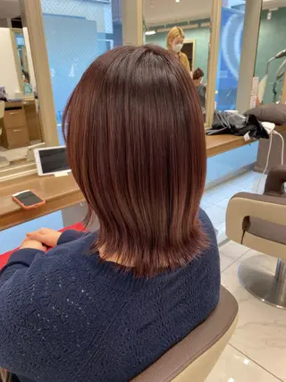 ミディアム カラー 長妻莉央/縮毛矯正 髪質改善カラーのヘアスタイル