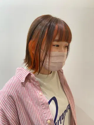 ミディアム カラー ヘアアレンジ 田中 あやなのヘアスタイル