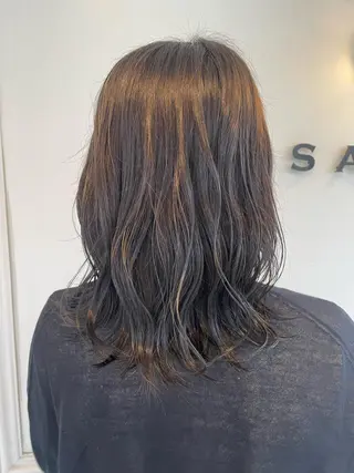 ミディアム カラー SARA古賀店 かすみ🐬🩵のヘアスタイル