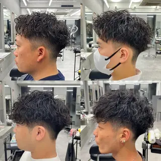 ショート パーマ メンズ 🌀メンズパーマ🌀 縦落ち/波巻きのヘアスタイル