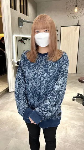 ミディアム カラー 長谷川 湧のヘアスタイル