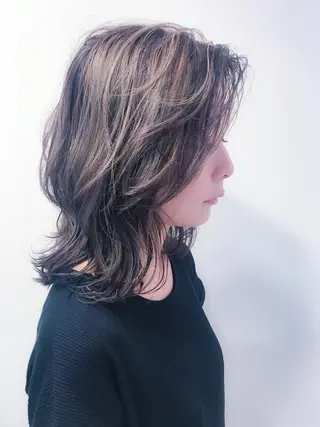 ミディアム カラー パーマ 内藤　宏紀 tidasmileのヘアスタイル