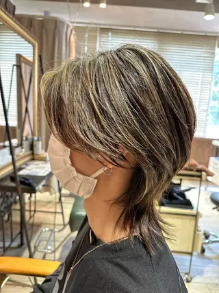 ミディアム カラー ヘアアレンジ メンズ 瀧尻 光のヘアスタイル