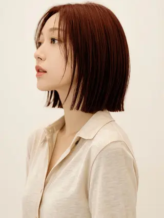 ミディアム カラー ボブ/ショート /銀座/✂︎西岡のヘアスタイル