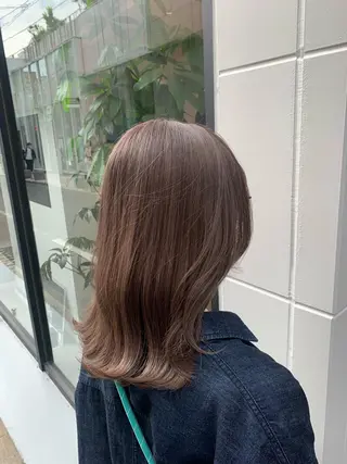 セミロング カラー soëll所属・☺︎そぶえ　ゆうな/ 暖色カラー/縮毛矯正のヘアスタイル