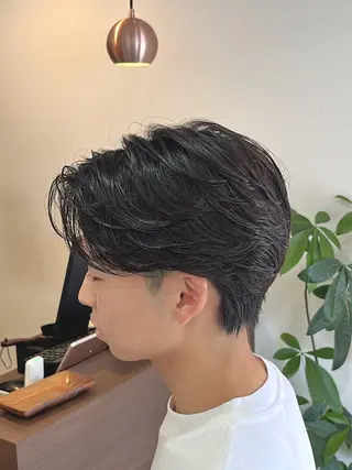 ミディアム パーマ メンズ オートクチュールランコントレ西京極店所属・今在家 玲のヘアスタイル