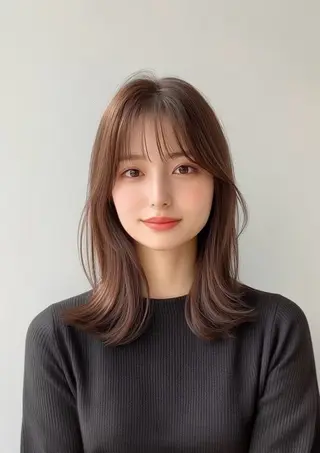 ミディアム 透明感カラー ふうか　渋谷のヘアスタイル