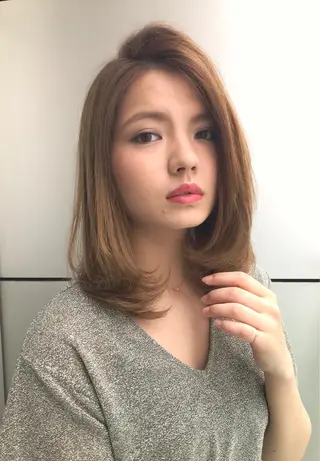 ミディアム カラー パーマ ヘアアレンジ 髪質改善/縮毛矯正/ ボブ/店長/槌矢圭悟のヘアスタイル