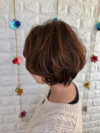 ショート カラー パーマ 金沢 広美のヘアスタイル