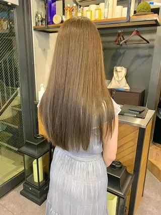 ロング カラー 柔らかブラウン/顔周 りレイヤー♡ユウシのヘアスタイル