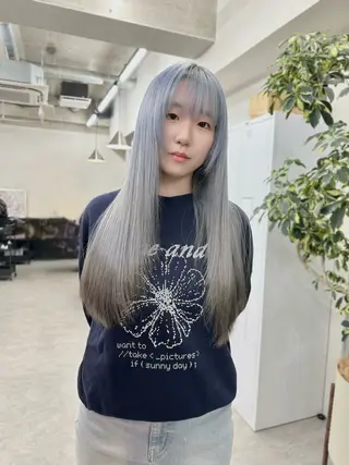 ロング カラー ウルフとハイトーン みっちー✂️のヘアスタイル