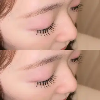 マツエク・マツパ 肌に馴染むハイトーン /ミルクティーカラーのヘアスタイル