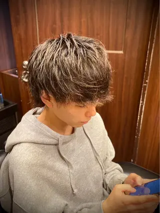 ミディアム メンズ 小松 美雄のヘアスタイル