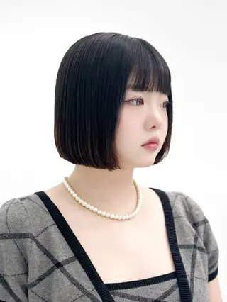 ショート カラー ヘアアレンジ 盛れるボブ🤍 縮毛矯正🤍ひかりのヘアスタイル