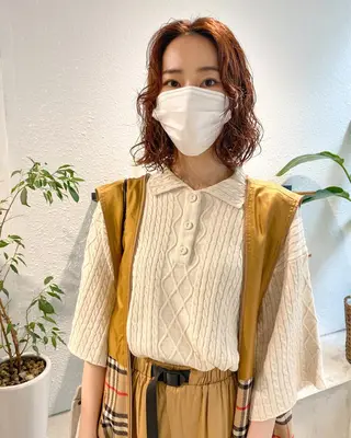 ミディアム カラー パーマ ヘアアレンジ メンズ キッズ ネイル マツエク・マツパ パーマスタイル🔅 sayacaのヘアスタイル