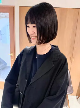 ショート 似合わせぷつっとボブ 縮毛矯正 久保田彩菜のヘアスタイル