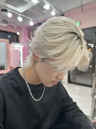 メンズ ニュアンス/フェザー /ウルフ/伶馬のヘアスタイル