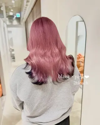 ミディアム カラー ヘアアレンジ 💕ブリーチカラー☁ 髪質改善💖サワのヘアスタイル