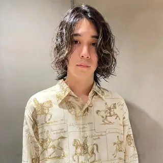 ミディアム パーマ メンズ 🌈圧倒的デザイン パーマ　関和希のヘアスタイル