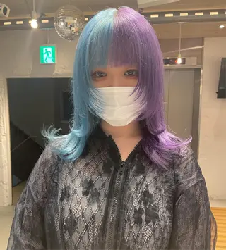 セミロング カラー 艶ハイトーン👑♡ NATSUKIのヘアスタイル