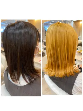 ミディアム カラー 塩谷黎✨ブリーチ無W カラーメンズパーマ✨のヘアスタイル