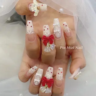 ロング カラー momo 長さだしのネイルデザイン