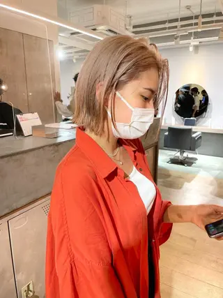 ショート カラー ボブ/パーマ 古家 佑真のヘアスタイル