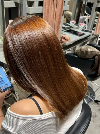 セミロング ✨髪質改善矯正× ブリーチ✨YU-KIのヘアスタイル