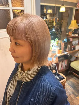 ショート カラー 清水千優/パーマ/透 明感カラー/メンズのヘアスタイル