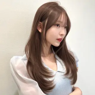 セミロング カラー ガーリーstyle ❤︎misaki🏹のヘアスタイル