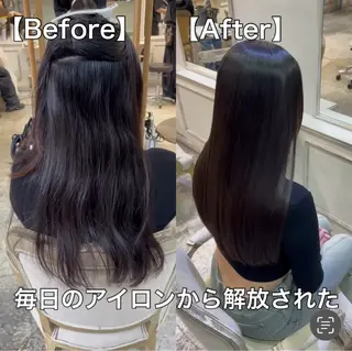セミロング ⭐️ 美髪矯正 艶カラー ⭐️ユウキのヘアスタイル