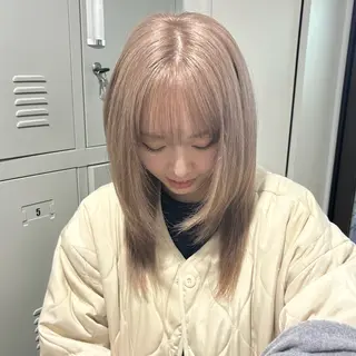 セミロング カラー 髪質改善ストレート /暖色カラー🎀🪞のヘアスタイル