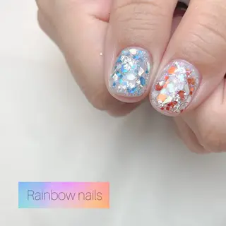 ネイル Rainbow nailsくろちゃんのネイルデザイン