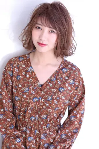 ミディアム パーマ 田中 鉄雄のヘアスタイル