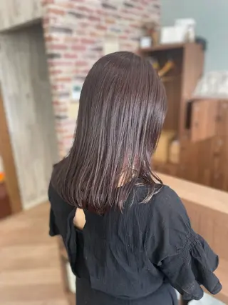 ミディアム カラー シミズ カエデ🍁のヘアスタイル