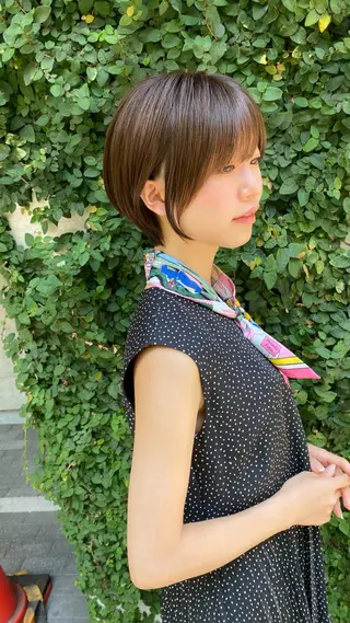 ショート カラー パーマ lab.by ioe中崎店所属・中北篤志 ショートボブのヘアスタイル