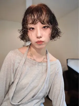 ショート カラー ベージュデザイン パーマKaito🌸のヘアスタイル