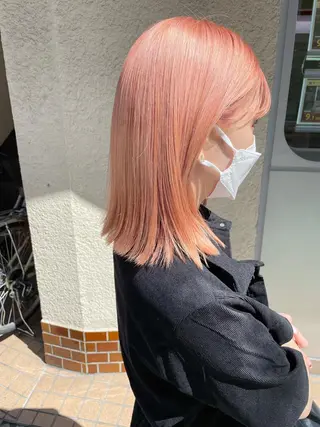 ミディアム カラー ヘアアレンジ 丸山渉/パーマ エフェクトブリーチのヘアスタイル