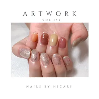 ショート カラー ネイル マツエク・マツパ illum hicariのネイルデザイン