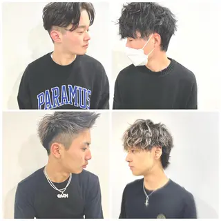 パーマ メンズ 心斎橋バレイヤージュ 小林勝貴のヘアスタイル