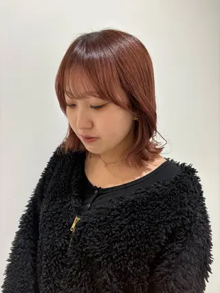 ミディアム カラー 💗暖色/ブリーチ/ レイヤー/横浜/メイのヘアスタイル