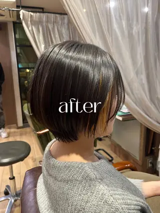 ショート 👑毛流れ、艶髪◉ 縮毛矯正錦糸町ヒガシのヘアスタイル