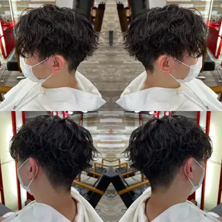 ショート パーマ メンズ "PEPPU "所属・派手髪、ハイトーン ショートヘアShinのヘアスタイル